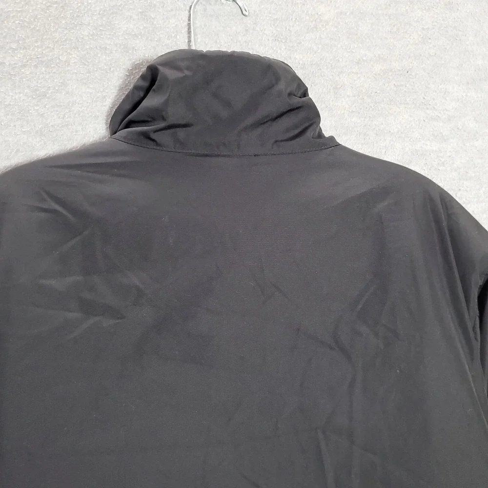 VINTAGE Nike‎ Women Jacket Large Black Y2K Logo Swoosh Full Zip Quilt Lined